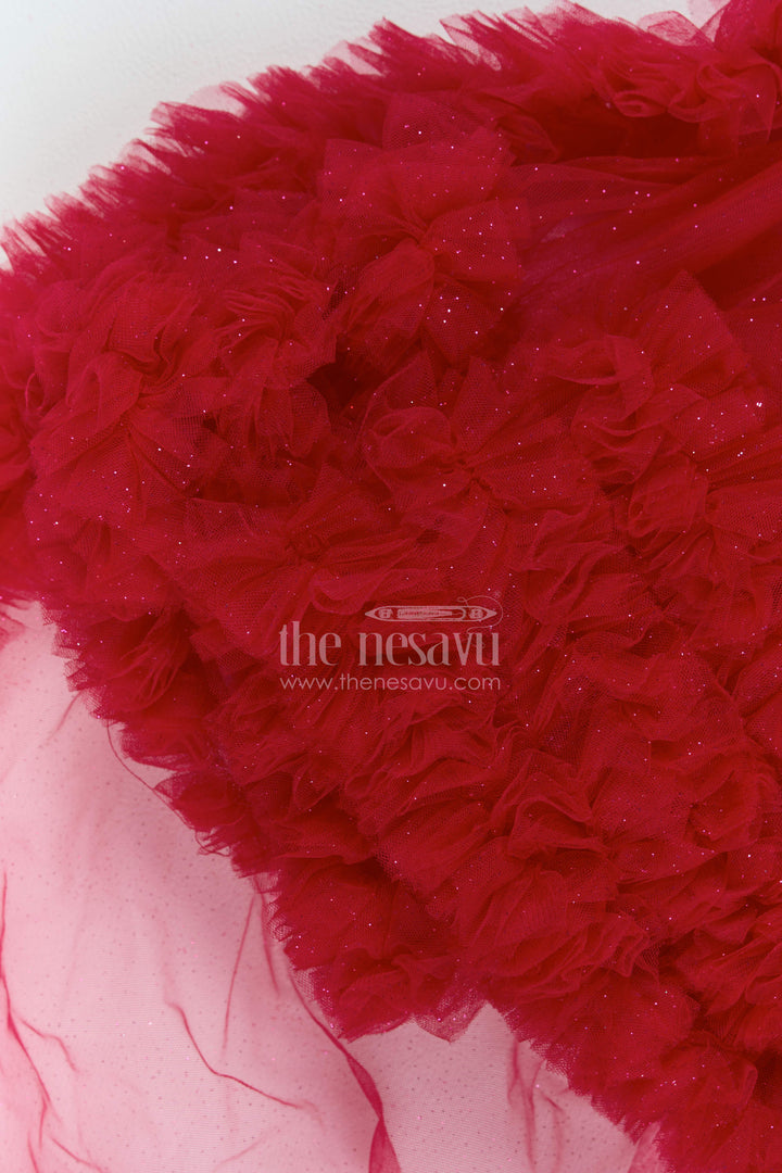 The Nesavu Girls Fancy Party Frock Girls Dramatic Ruffle Frock for Princess Parties and Cake Cutting Nesavu Nesavu Girls Dramatic Net Ruffle Frock For Princess Parties Cake Cutting Birthdays And Milestone Photos