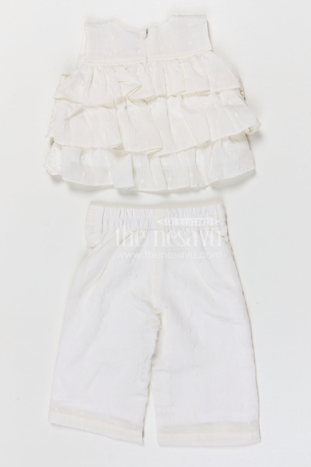 The Nesavu Girls Co-Ord Sets Girls Elegant Georgette Embroidered Co-ord Set for Special Occasions Nesavu Nesavu girls georgette embroidered co-ord set for festive occasions and stylish kids wear