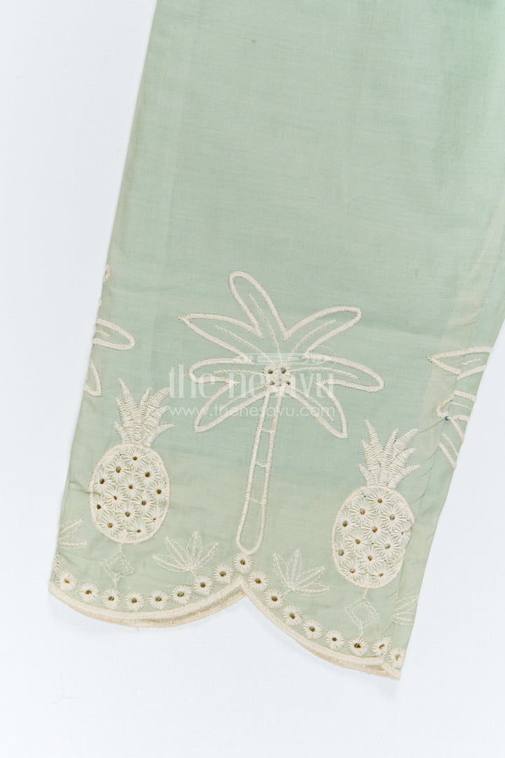 The Nesavu Girls Co-Ord Sets Girls Embroidered Beach Co Ord Set for Vacation Wear Nesavu Nesavu Girls Embroidered Vacation Co Ord Set With Tropical Thread Work For Summer Outings