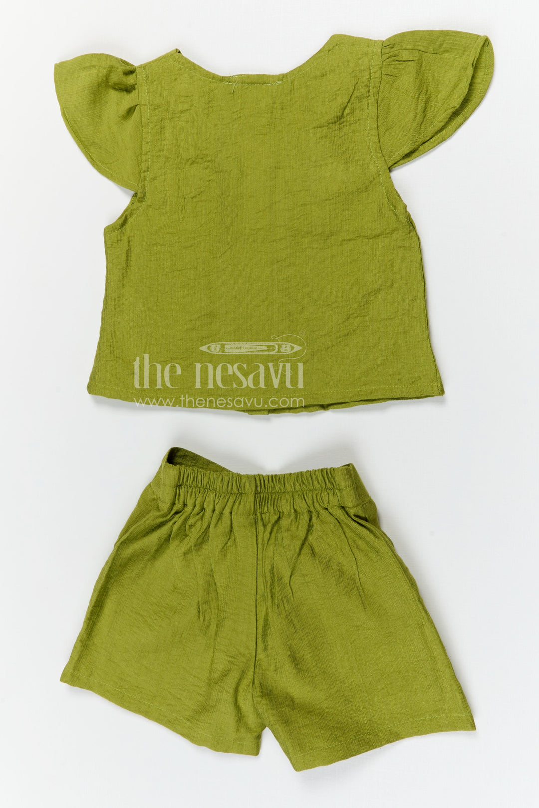 The Nesavu Girls Co-Ord Sets Girls Embroidered Co Ord Set for Casual Outings and Summer Playtime Nesavu Nesavu girls cotton blend embroidered co ord set for summer playtime and casual outings
