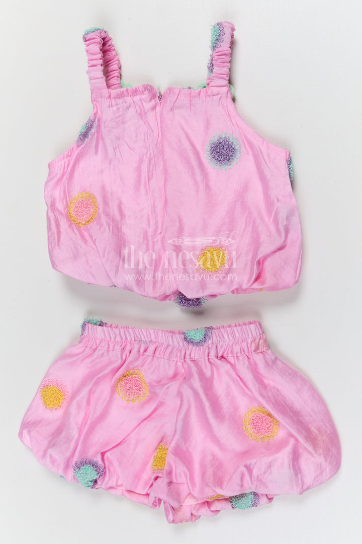 The Nesavu Girls Co-Ord Sets Girls Embroidered Co Ord Set for Summer Outings and Playful Days Nesavu Nesavu girls cotton blend embroidered co ord set for summer outings and casual play