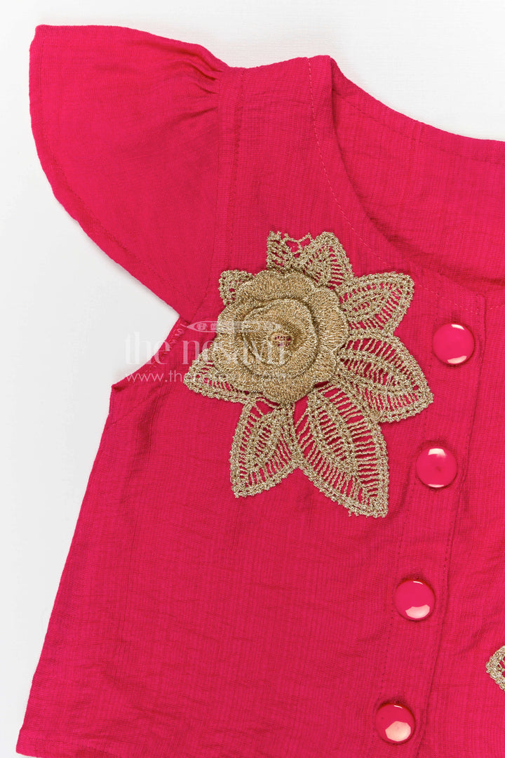 The Nesavu Girls Co-Ord Sets Girls Embroidered Co Ord Set for Summer Outings and Playful Days Nesavu Nesavu girls cotton blend embroidered co ord set for summer outings playdates and casual wear