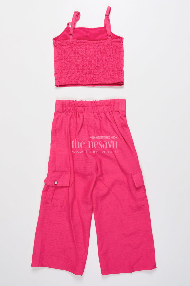 The Nesavu Girls Co-Ord Sets Girls Embroidered Co-Ord Set with Jacket for Ethnic Functions and Festive Parties Nesavu Nesavu girls embroidered co-ord set floral jacket festive ethnic outfit parties events
