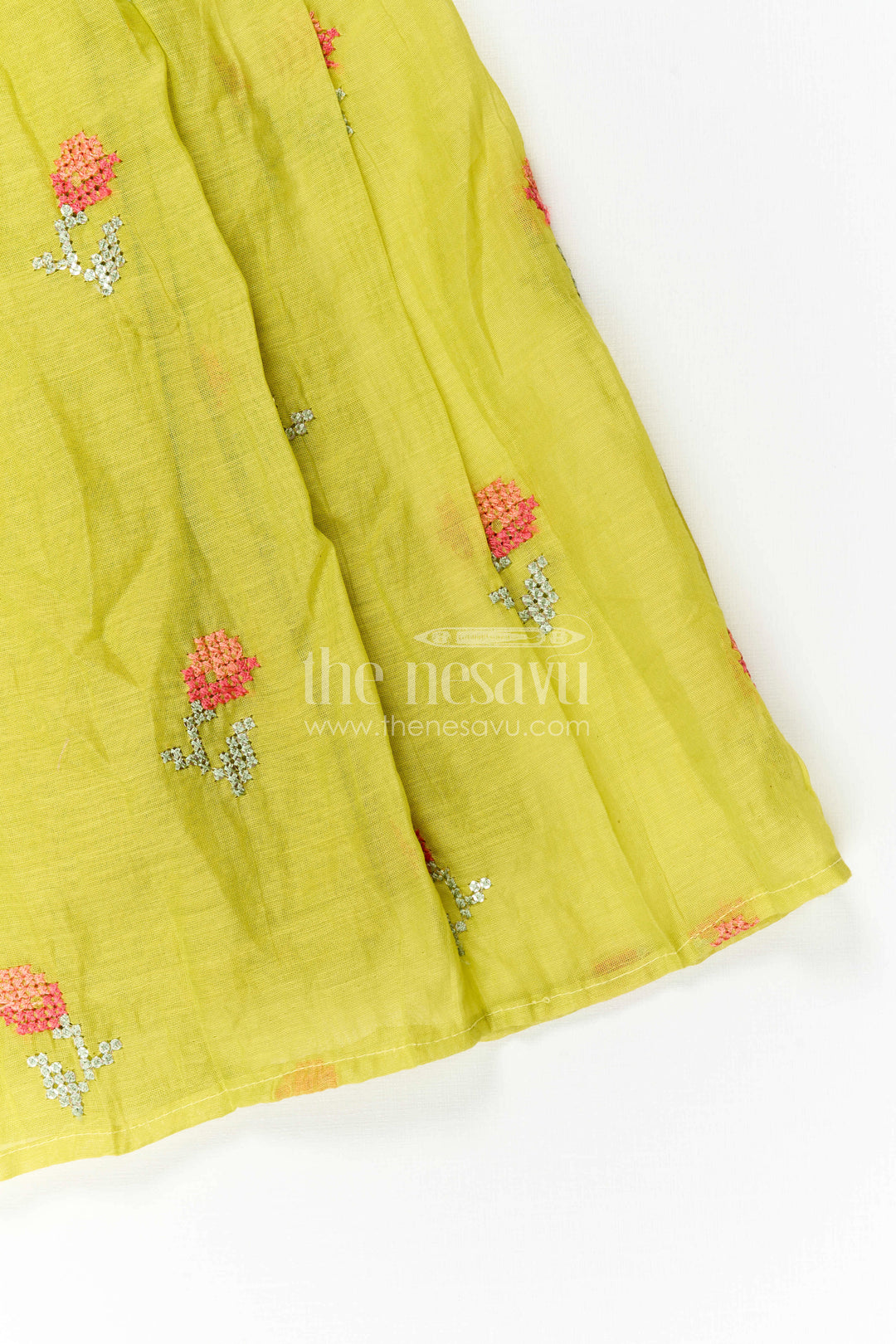 The Nesavu Girls Casual Gown Girls Embroidered Cotton Gown for Festive Family Celebrations Nesavu Nesavu Girls Embroidered Cotton Gown For Festive Celebrations And Birthday Party Wear For Kids