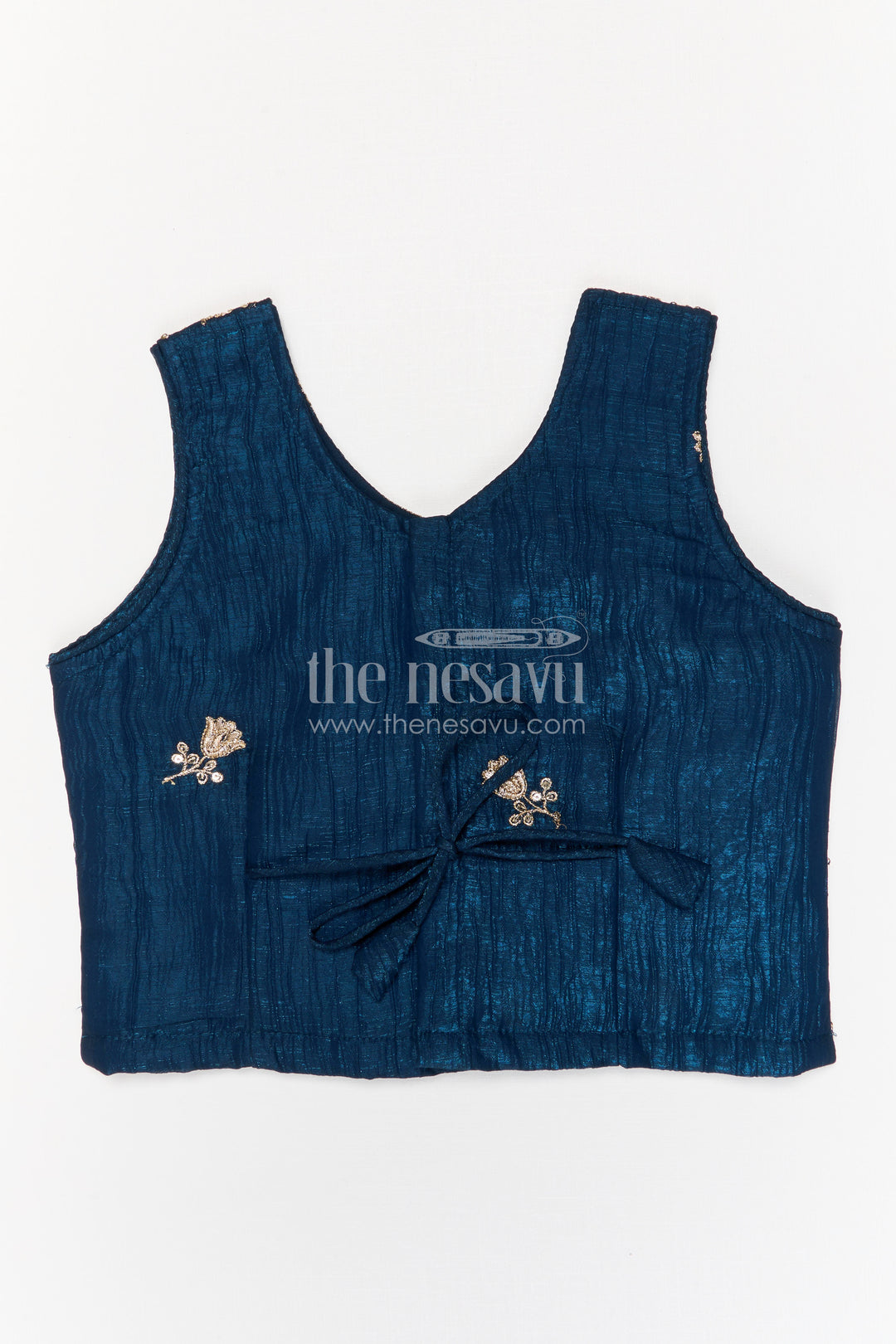 The Nesavu Girls Lehenga Choli Girls Embroidered Design Lehenga Choli for Weddings and Festive Occasions Nesavu Nesavu girls silk crepe embroidered lehenga choli for weddings and festive celebrations