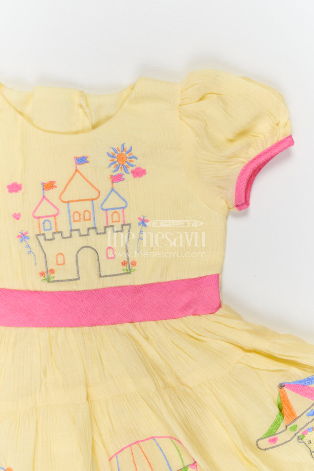 The Nesavu Girls Cotton Frock Girls Embroidered Frock for Carnival Parties and Fun Outings Nesavu Nesavu Girls Embroidered Cotton Frock For Carnival Parties And Playful Family Celebrations