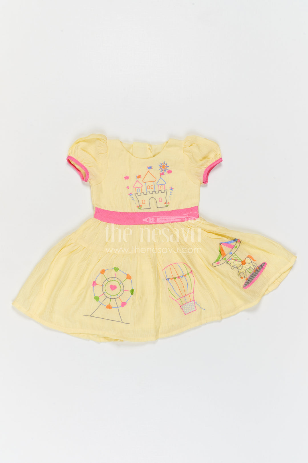 The Nesavu Girls Cotton Frock Girls Embroidered Frock for Carnival Parties and Fun Outings Nesavu Nesavu Girls Embroidered Cotton Frock For Carnival Parties And Playful Family Celebrations