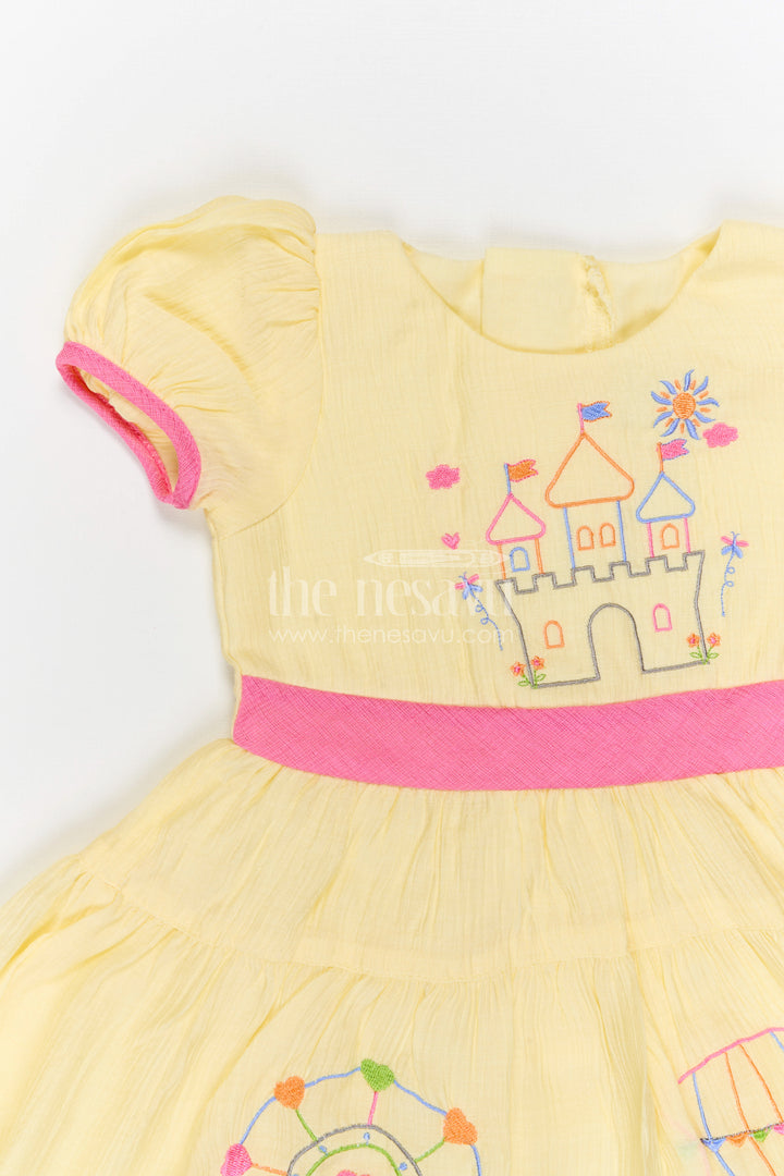 The Nesavu Girls Cotton Frock Girls Embroidered Frock for Carnival Parties and Fun Outings Nesavu Nesavu Girls Embroidered Cotton Frock For Carnival Parties And Playful Family Celebrations