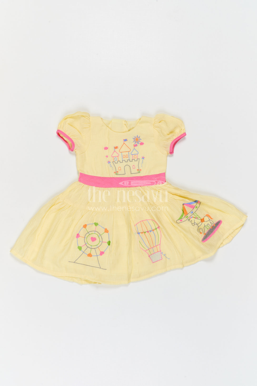 The Nesavu Girls Cotton Frock Girls Embroidered Frock for Carnival Parties and Fun Outings Nesavu Nesavu Girls Embroidered Cotton Frock For Carnival Parties And Playful Family Celebrations