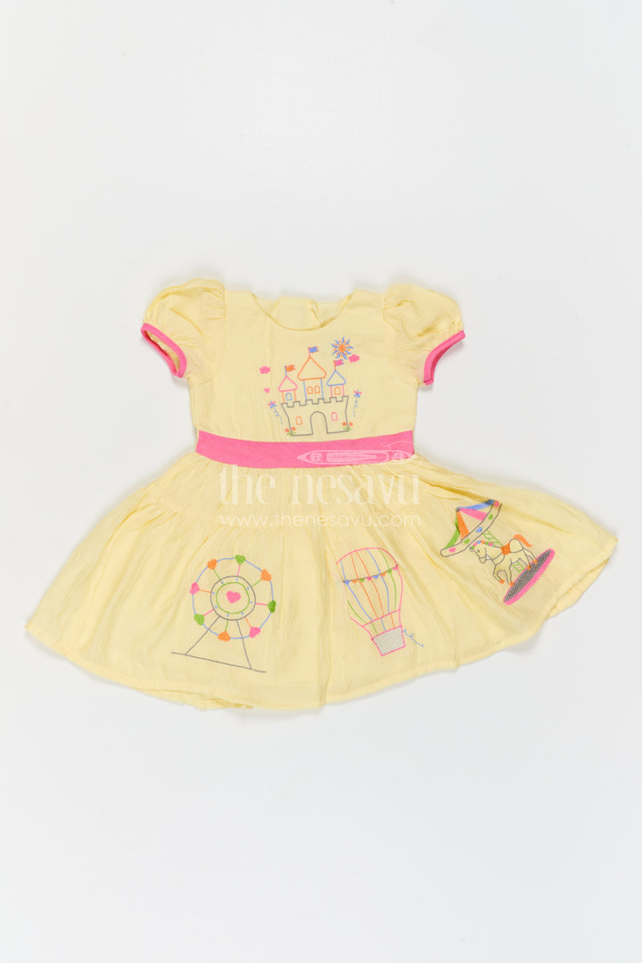 The Nesavu Girls Cotton Frock Girls Embroidered Frock for Carnival Parties and Fun Outings Nesavu Nesavu Girls Embroidered Cotton Frock For Carnival Parties And Playful Family Celebrations