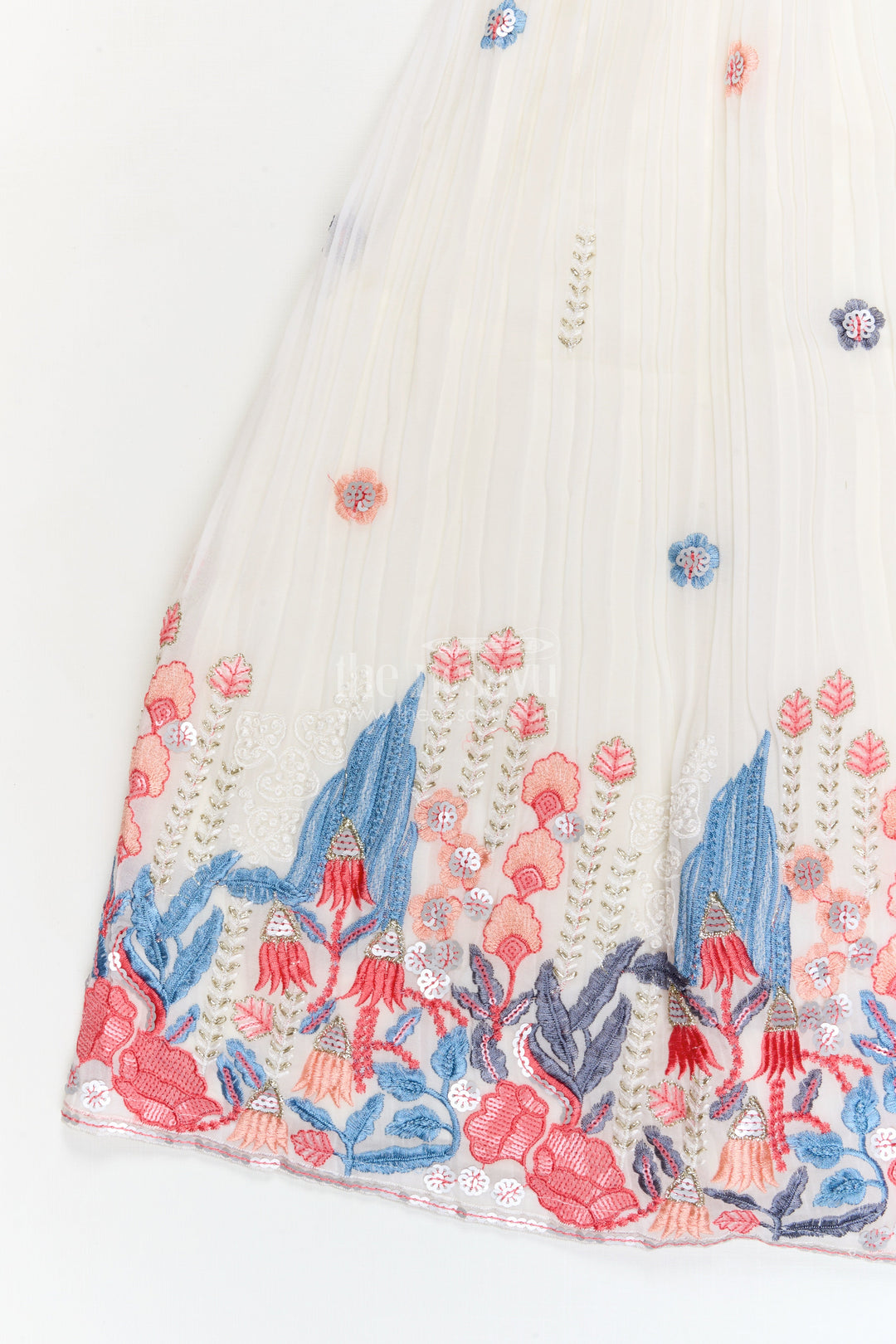 The Nesavu Girls Ethnic Lehenga Girls Embroidered Lehenga Choli Set for Festive Family Gatherings Nesavu Nesavu girls georgette lehenga choli with embroidery and contrast dupatta for weddings and celebrations