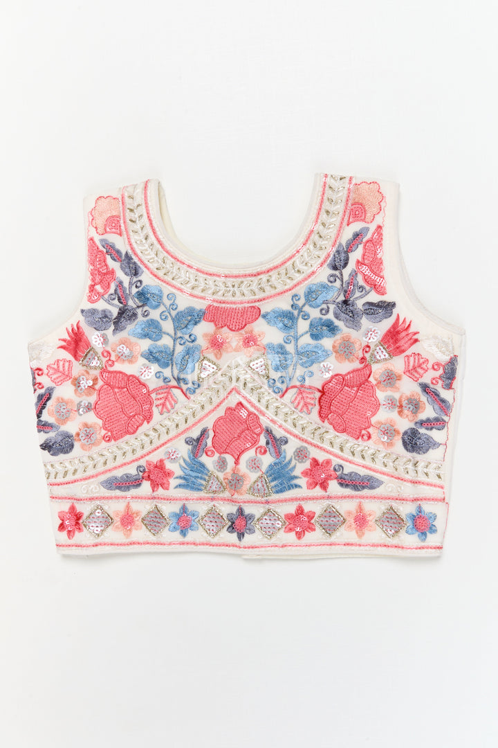 The Nesavu Girls Ethnic Lehenga Girls Embroidered Lehenga Choli Set for Festive Family Gatherings Nesavu Nesavu girls georgette lehenga choli with embroidery and contrast dupatta for weddings and celebrations