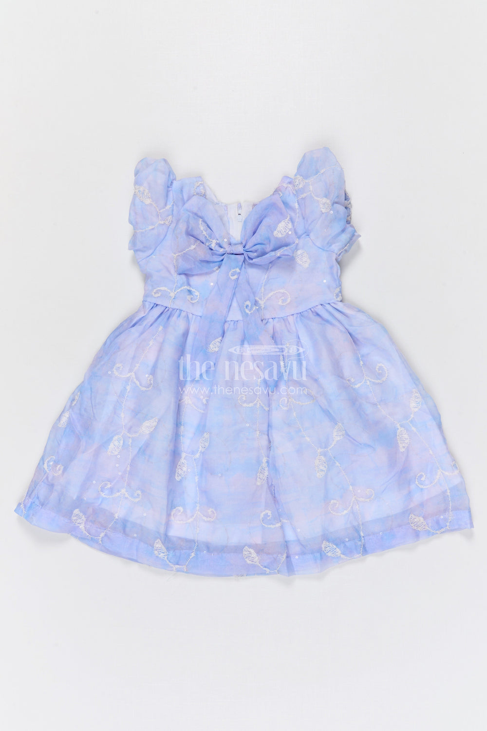 The Nesavu Girls Cotton Frock Girls Embroidered Party Frock for Birthdays and Special Occasions Nesavu 20 (3Y) / Blue / Cotton Blend GFC2130A-20 Nesavu girls embroidered party frock for birthdays celebrations and special occasion dresses