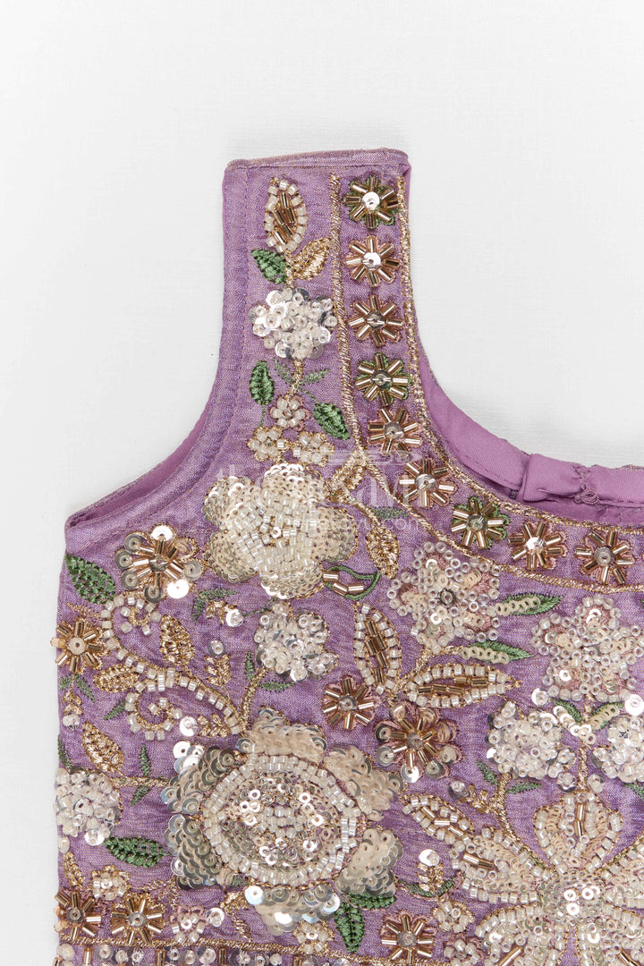 The Nesavu Girls Ethnic Lehenga Girls Ethnic Lehenga Outfit for Weddings and Festive Photos Nesavu Nesavu girls ethnic lehenga set for weddings and festive occasions viscose silk designer yoke outfit