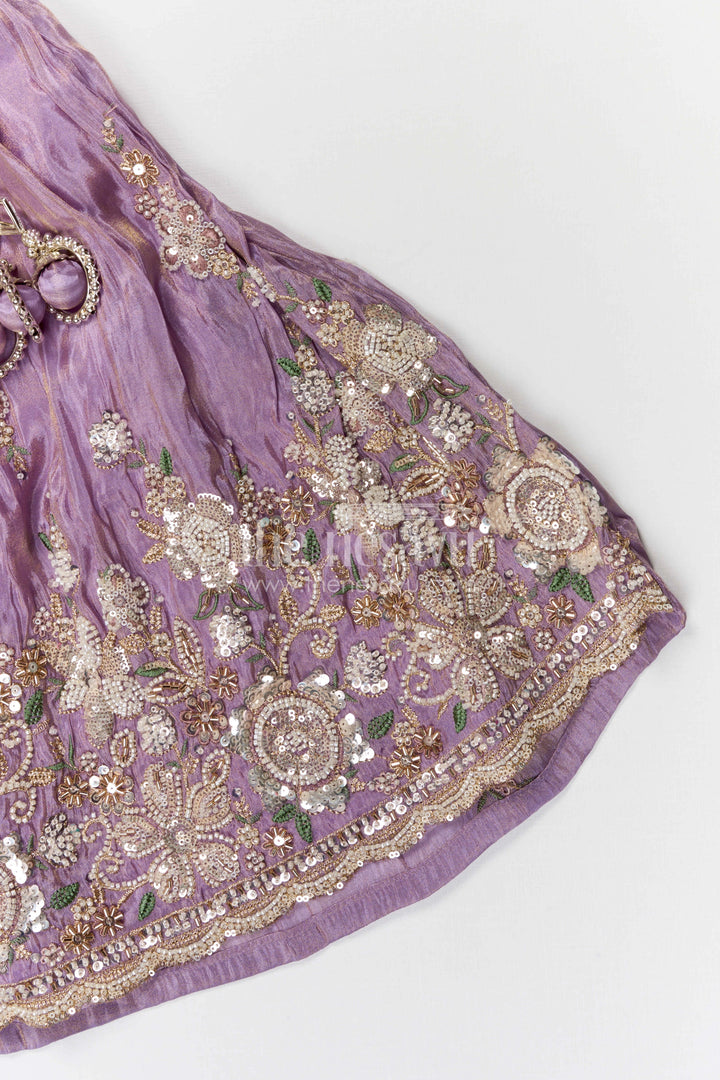 The Nesavu Girls Ethnic Lehenga Girls Ethnic Lehenga Outfit for Weddings and Festive Photos Nesavu Nesavu girls ethnic lehenga set for weddings and festive occasions viscose silk designer yoke outfit