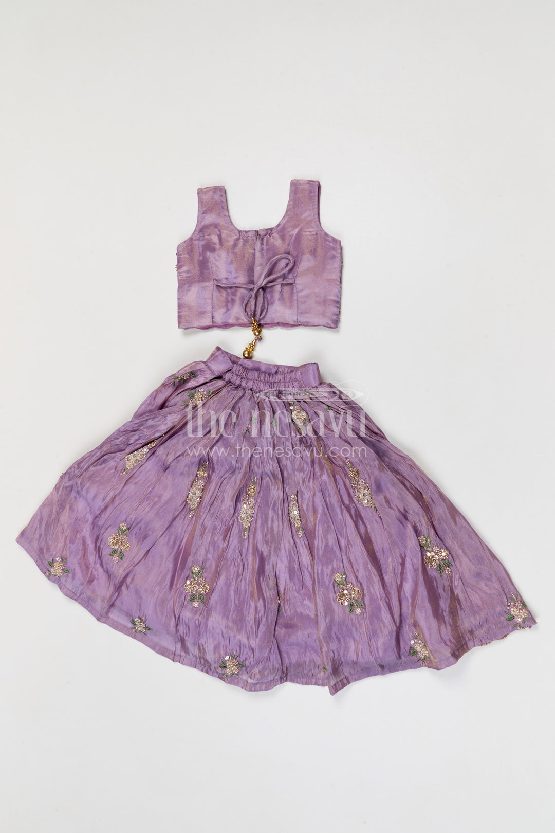 The Nesavu Girls Ethnic Lehenga Girls Ethnic Lehenga Outfit for Weddings and Festive Photos Nesavu Nesavu girls ethnic lehenga set for weddings and festive occasions viscose silk designer yoke outfit