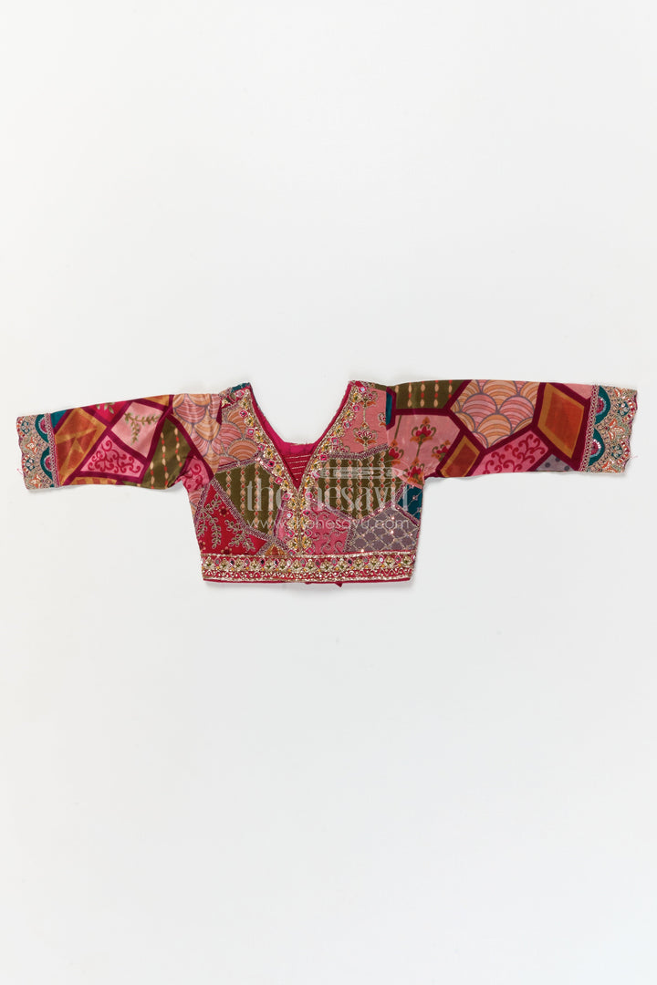 The Nesavu Girls Ethnic Lehenga Girls Ethnic Lehenga Set for Festive Functions and Traditional Events Nesavu 16 (1Y) / Multicolor / Viscose Silk GL660A-16 Nesavu ethnic lehenga set for girls with embroidered blouse and digital printed skirt – festive ready