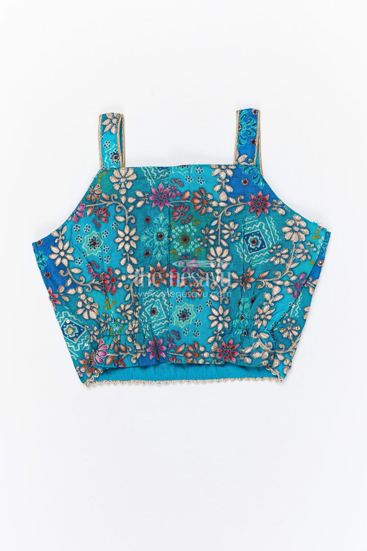 The Nesavu Girls Ethnic Lehenga Girls Ethnic Lehenga Set for Festive Weddings and Celebrations Nesavu Nesavu girls viscose jacquard silk lehenga set for weddings and festive occasions