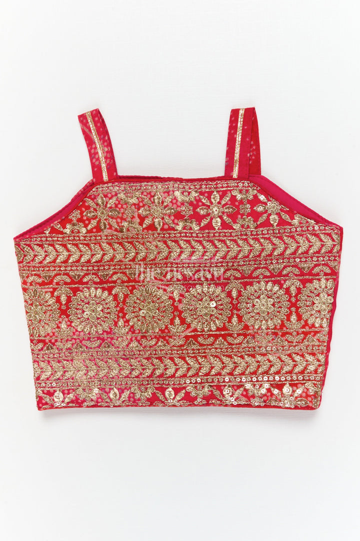 The Nesavu Girls Ethnic Lehenga Girls Ethnic Lehenga Set with Embroidered Blouse for Festive Occasions Nesavu Nesavu girls lehenga set with designer embroidered blouse and twirl-friendly modal silk skirt