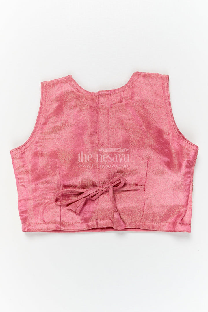 The Nesavu Girls Ethnic Lehenga Girls Ethnic Lehenga Set with Zari Border for Weddings and Family Celebrations Nesavu Nesavu girls lehenga set with zari work and dupatta for weddings and traditional celebrations