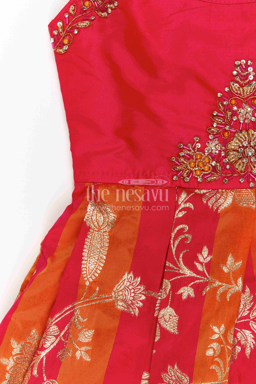 The Nesavu Silk Frock Girls Ethnic Party Dress for Birthdays and Festive Photoshoots Nesavu Nesavu Girls Ethnic Party Dress For Festive Birthdays And Traditional Celebration Photoshoots