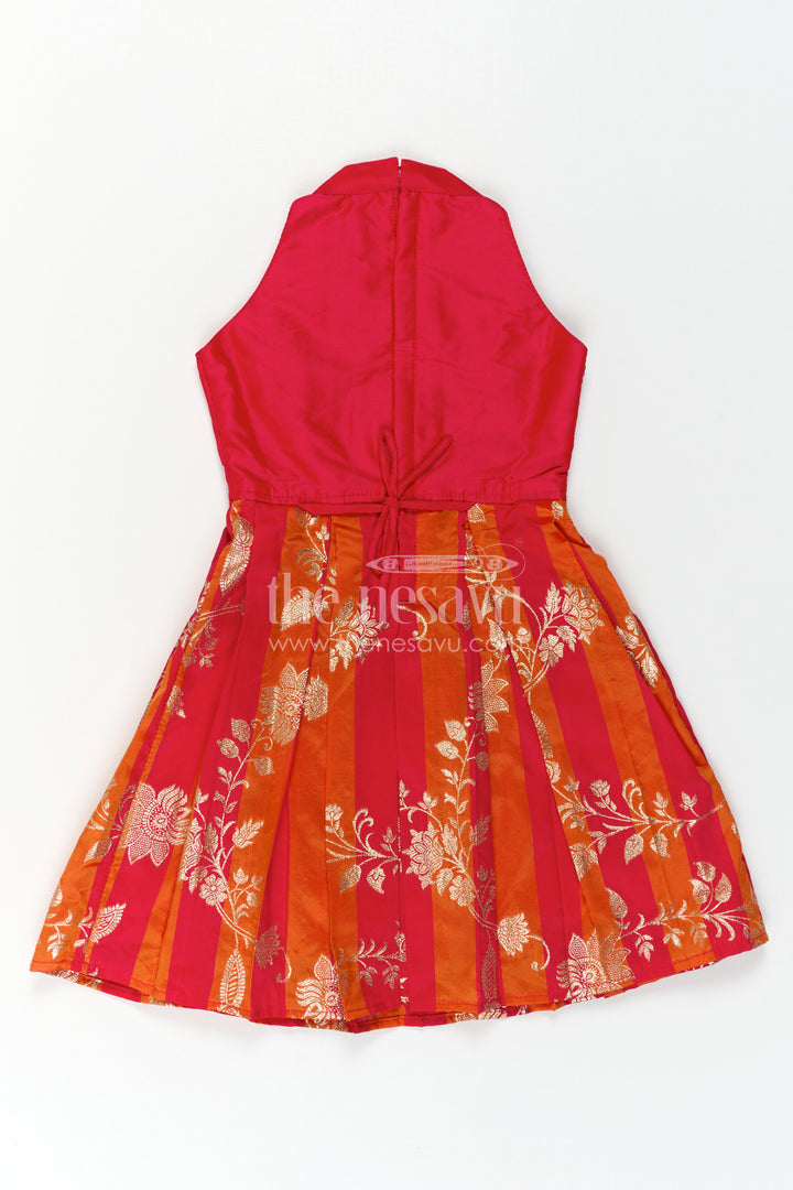 The Nesavu Silk Frock Girls Ethnic Party Dress for Birthdays and Festive Photoshoots Nesavu Nesavu Girls Ethnic Party Dress For Festive Birthdays And Traditional Celebration Photoshoots