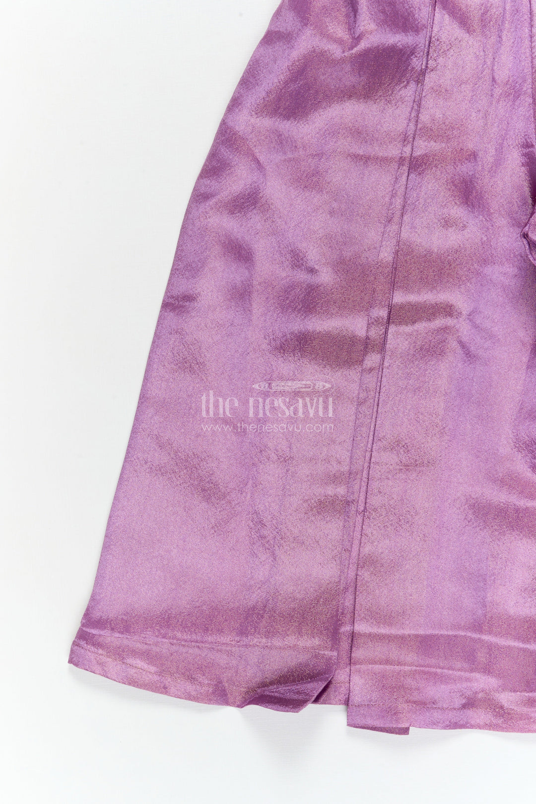 The Nesavu Girls Sharara / Plazo Set Girls Ethnic Plazo Set with Embroidered Blouse for Weddings and Receptions Nesavu Nesavu girls embroidered viscose silk plazo set with sleeveless blouse and dupatta for festive occasions