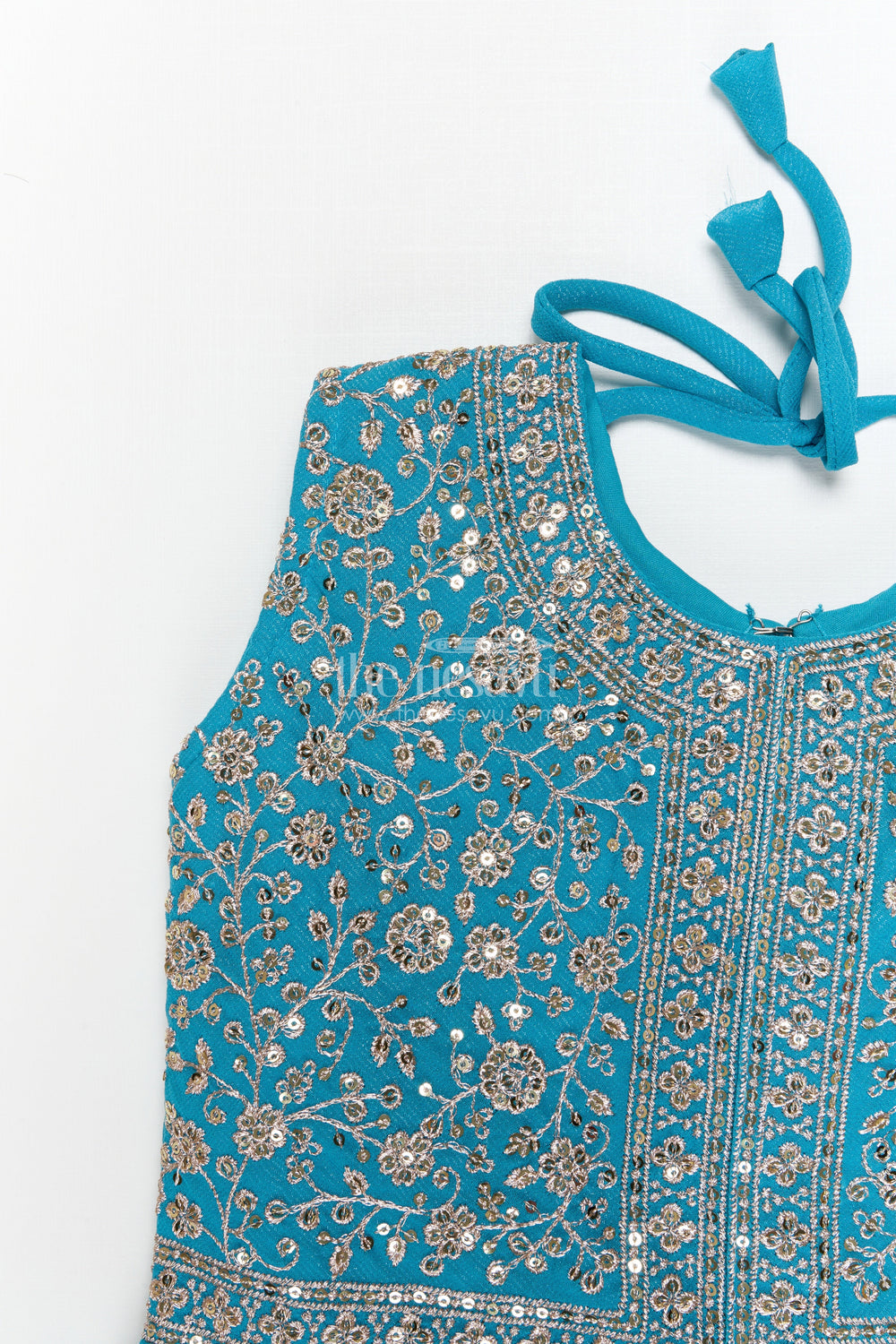 The Nesavu Girls Sharara / Plazo Set Girls Ethnic Sharara Set for Birthdays and Festive Occasions Nesavu Nesavu girls ethnic sharara set with peplum top and mirror work for festive parties