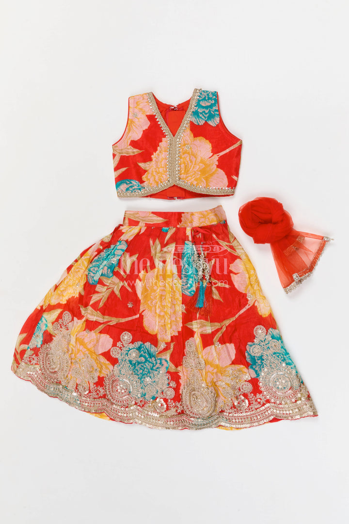 The Nesavu Girls Fancy Lehenga Girls Fancy Lehenga for Weddings and Festive Celebrations Nesavu Nesavu girls georgette fancy lehenga for weddings and celebrations with designer embroidered yoke