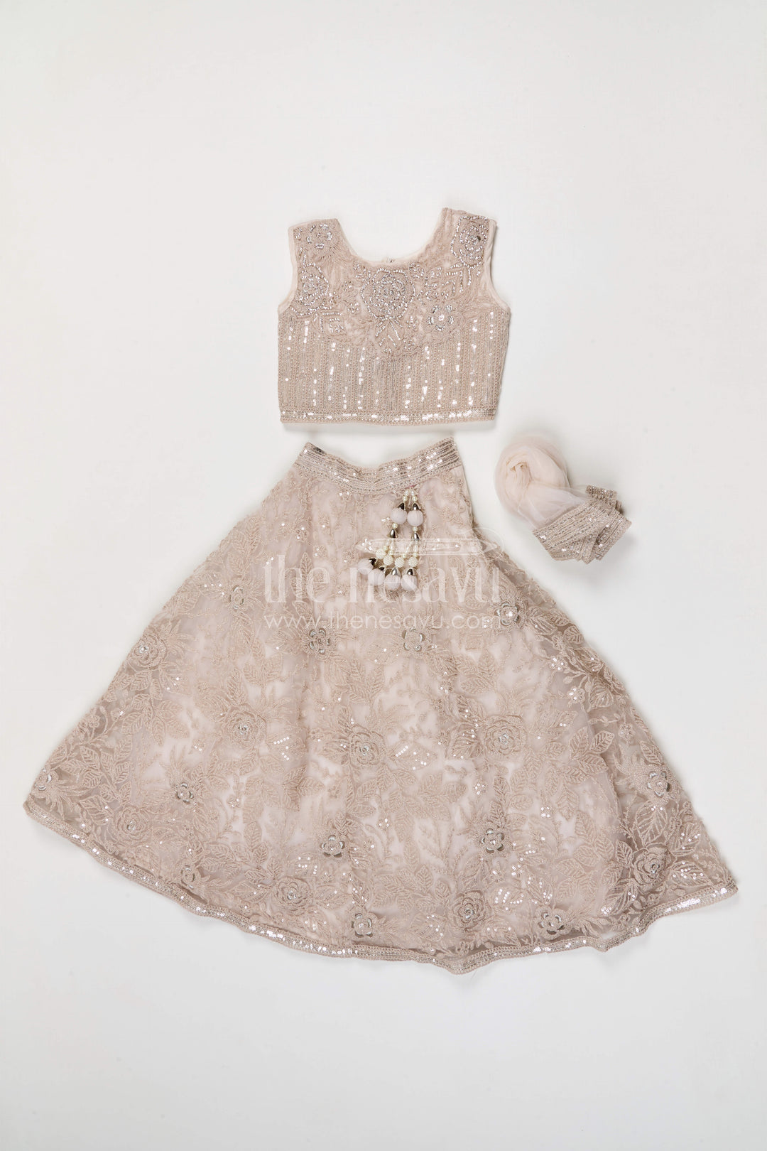 The Nesavu Girls Fancy Lehenga Girls Fancy Lehenga for Weddings and Grand Celebrations Nesavu Nesavu girls soft net embroidered lehenga for weddings grand celebrations and festive occasions