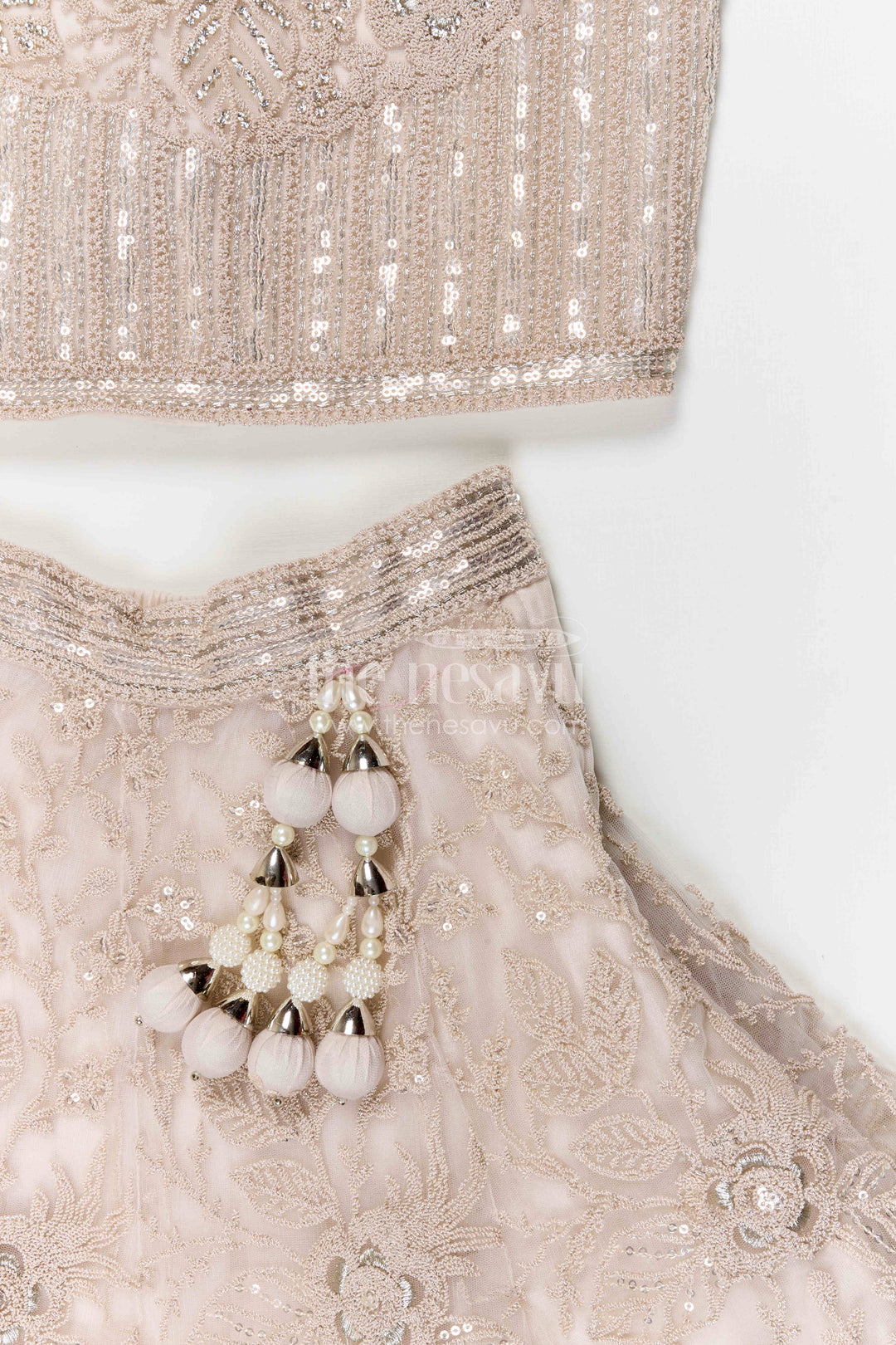 The Nesavu Girls Fancy Lehenga Girls Fancy Lehenga for Weddings and Grand Celebrations Nesavu Nesavu girls soft net embroidered lehenga for weddings grand celebrations and festive occasions