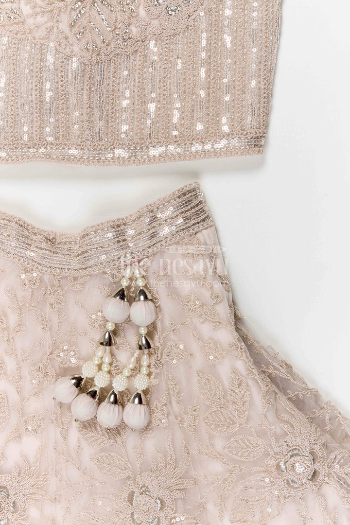 The Nesavu Girls Fancy Lehenga Girls Fancy Lehenga for Weddings and Grand Celebrations Nesavu Nesavu girls soft net embroidered lehenga for weddings grand celebrations and festive occasions