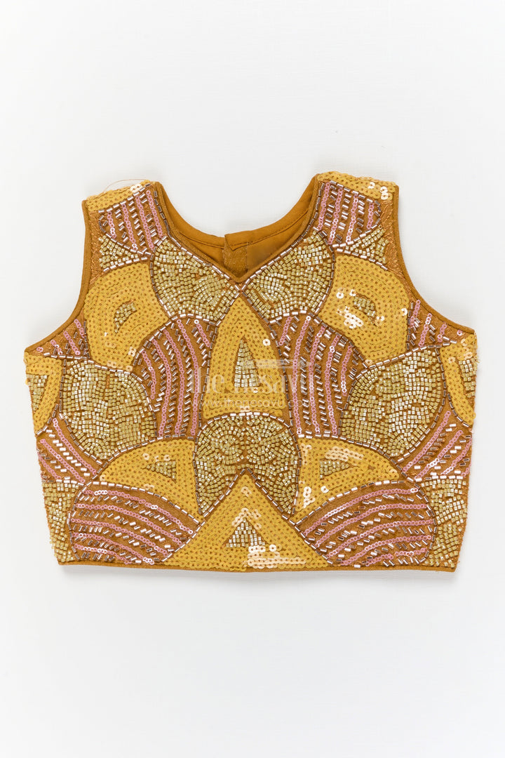 The Nesavu Girls Fancy Lehenga Girls Fancy Lehenga Set with Embroidered Yoke for Birthday and Festive Wear Nesavu Nesavu girls organza lehenga set with embroidered blouse for birthdays and festive occasions