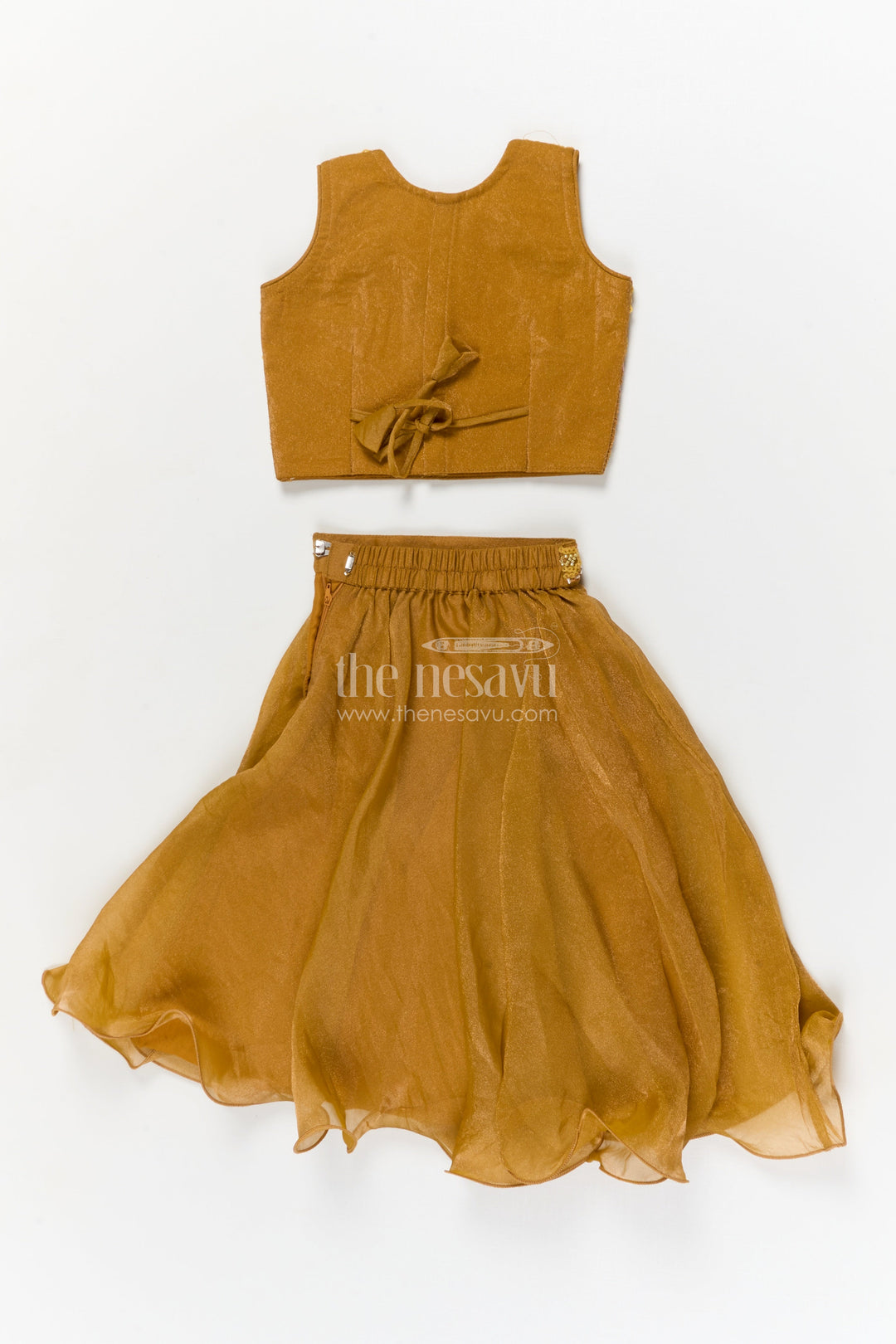 The Nesavu Girls Fancy Lehenga Girls Fancy Lehenga Set with Embroidered Yoke for Birthday and Festive Wear Nesavu Nesavu girls organza lehenga set with embroidered blouse for birthdays and festive occasions