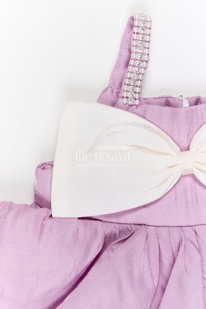 The Nesavu Girls Fancy Party Frock Girls Fancy Party Frock for Birthday and Photoshoot Nesavu Nesavu girls satin fancy party frock with bow for birthday and photoshoot