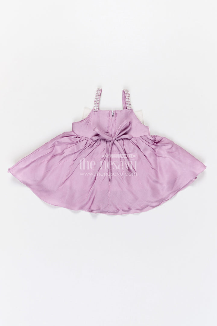 The Nesavu Girls Fancy Party Frock Girls Fancy Party Frock for Birthday and Photoshoot Nesavu Nesavu girls satin fancy party frock with bow for birthday and photoshoot