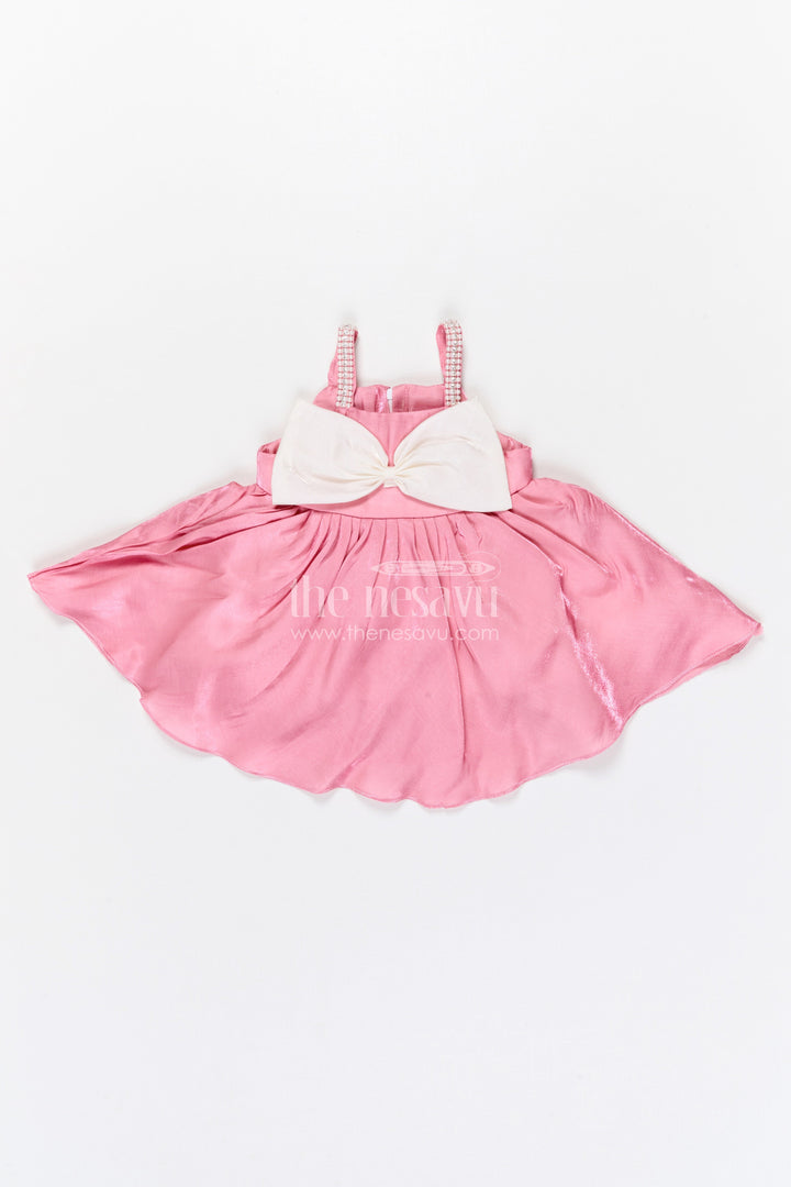 The Nesavu Girls Fancy Party Frock Girls Fancy Party Frock for Birthday and Special Events Nesavu Nesavu girls satin fancy party frock with bow for birthday celebrations