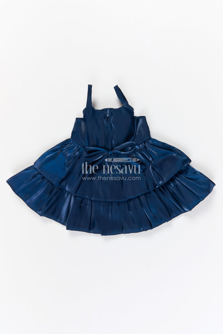 The Nesavu Girls Fancy Party Frock Girls Fancy Party Frock for Birthday and Stage Performance Nesavu Nesavu girls satin fancy party frock with layered ruffles for birthday