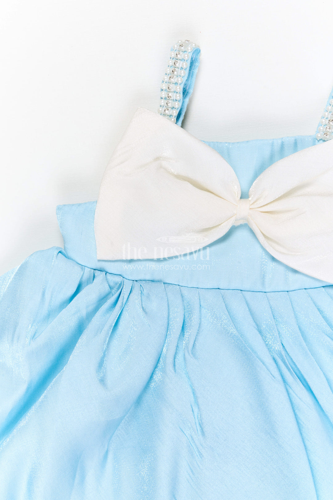 The Nesavu Girls Fancy Party Frock Girls Fancy Party Frock for Birthday Celebration Nesavu Nesavu girls satin fancy party frock with bow detail for birthday celebration