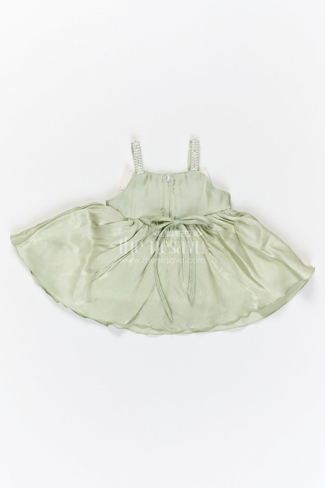 The Nesavu Girls Fancy Party Frock Girls Fancy Party Frock for Birthday Events Nesavu Nesavu girls satin fancy party frock with bow detail for birthday parties