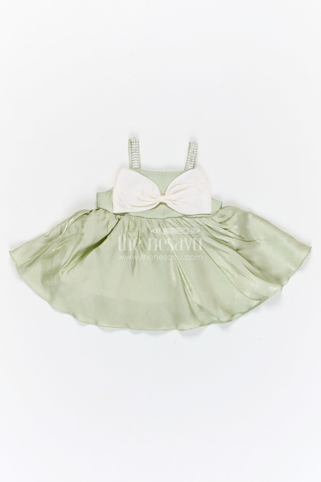 The Nesavu Girls Fancy Party Frock Girls Fancy Party Frock for Birthday Events Nesavu Nesavu girls satin fancy party frock with bow detail for birthday parties