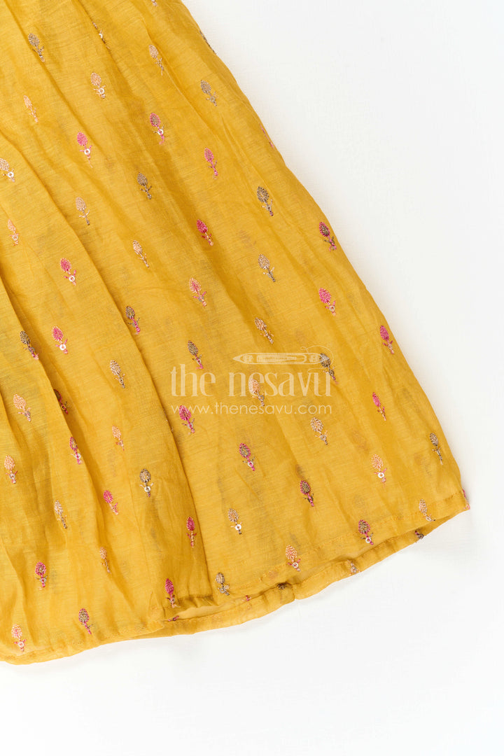 The Nesavu Girls Casual Gown Girls Festive Cotton Dress for Traditional Outings and Celebrations Nesavu Nesavu Girls Festive Cotton Dress For Traditional Celebrations And Special Family Occasions