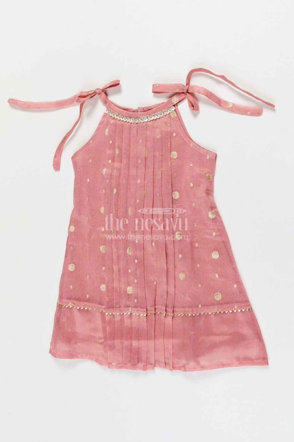 The Nesavu Girls Cotton Frock Girls Festive Cotton Frock for Cultural and School Ethnic Day Nesavu 22 (4Y) / Purple / Silk Blend GFC2066C-22 Nesavu girls cotton silk frock for school ethnic day and festive celebrations