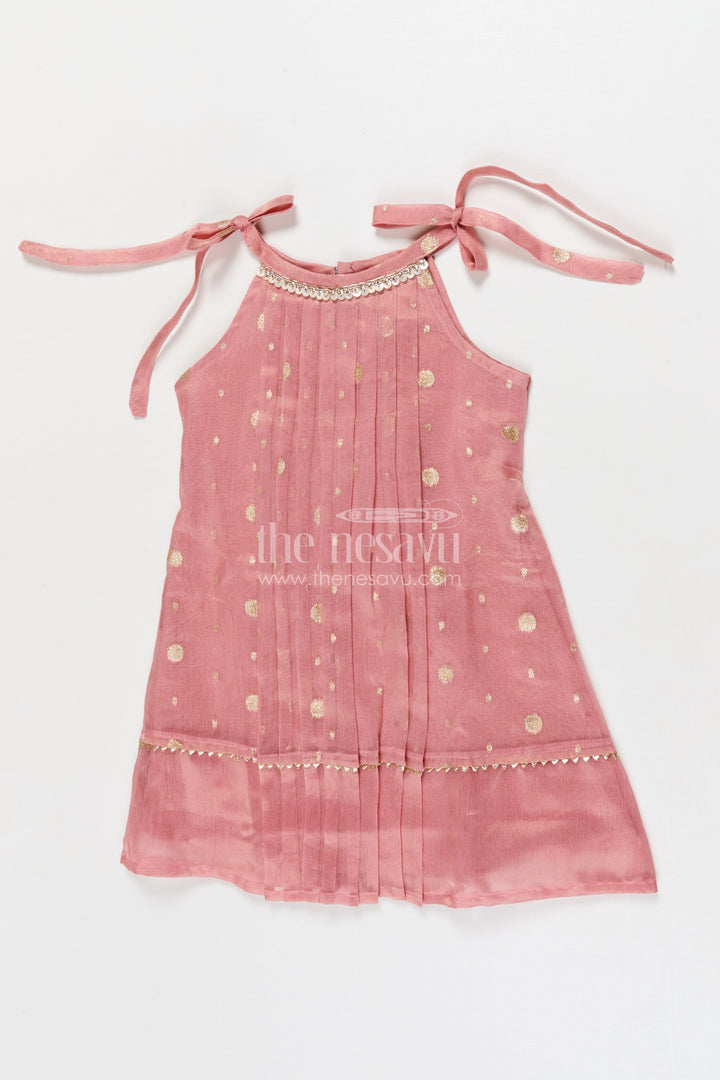 The Nesavu Girls Cotton Frock Girls Festive Cotton Frock for Cultural and School Ethnic Day Nesavu 22 (4Y) / Purple / Silk Blend GFC2066C-22 Nesavu girls cotton silk frock for school ethnic day and festive celebrations