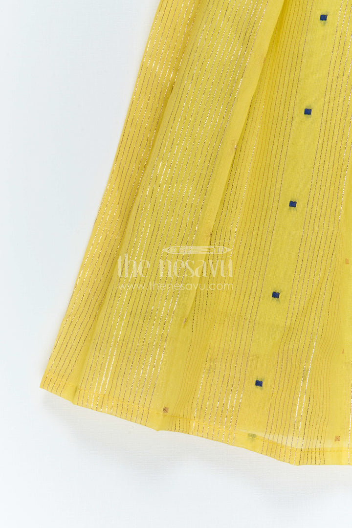 The Nesavu Girls Silk Gown Girls Festive Gown for Weddings and Special Occasions Nesavu Nesavu Girls Festive Silk Gown With Jacquard Weave And Raw Silk Yoke For Weddings