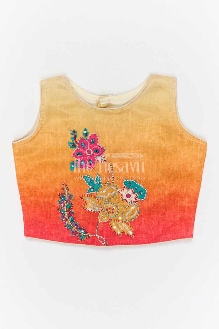 The Nesavu Girls Lehenga Choli Girls Festive Lehenga Choli for Weddings and Celebrations Nesavu Nesavu girls modal silk festive lehenga choli for weddings and celebrations with digital print