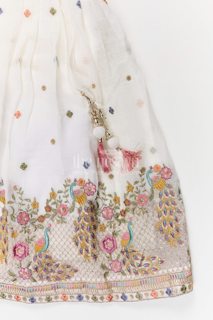 The Nesavu Girls Fancy Lehenga Girls Festive Lehenga for Weddings and Grand Celebrations Nesavu Nesavu girls crushed georgette festive lehenga for weddings and celebrations with embroidered yoke