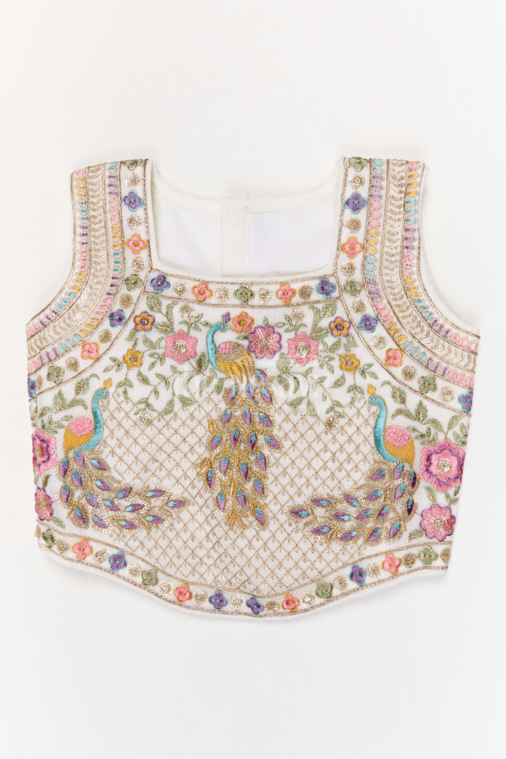 The Nesavu Girls Fancy Lehenga Girls Festive Lehenga for Weddings and Grand Celebrations Nesavu Nesavu girls crushed georgette festive lehenga for weddings and celebrations with embroidered yoke