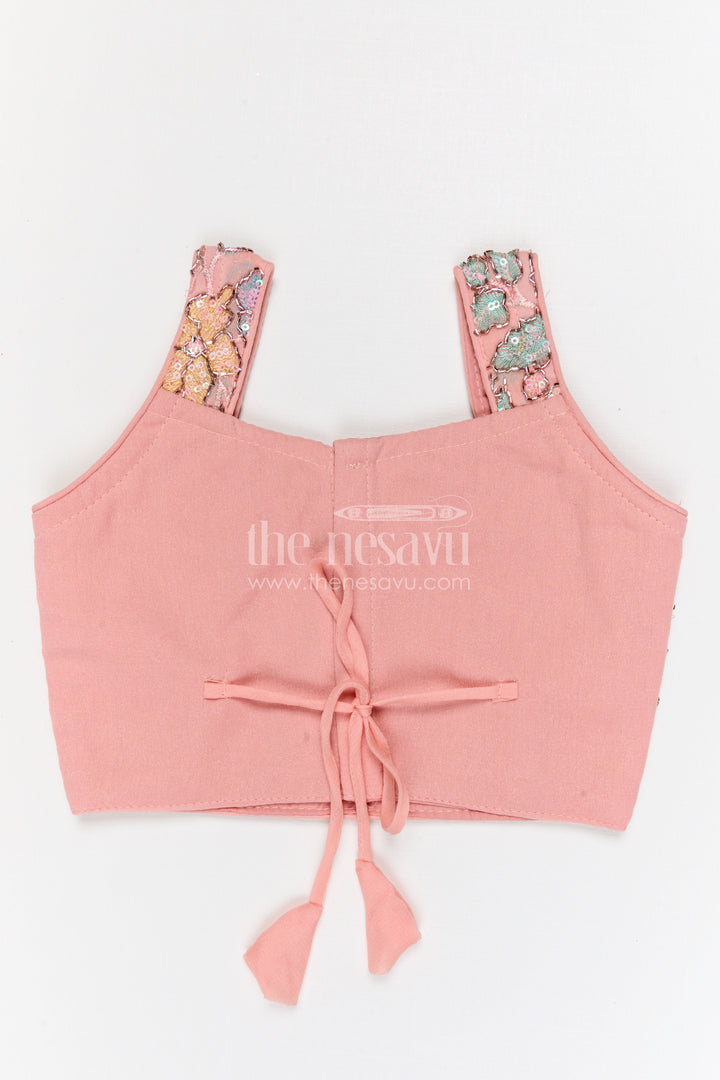 The Nesavu Girls Fancy Lehenga Girls Festive Lehenga for Weddings and Special Occasions Nesavu Nesavu girls festive georgette lehenga for weddings and special occasions with designer embroidery yoke