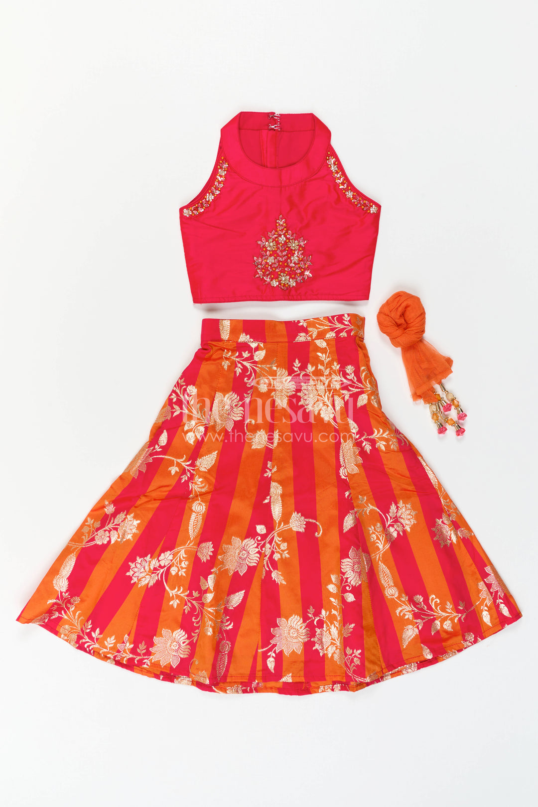 The Nesavu Girls Lehenga Choli Girls Festive Lehenga Outfit for Family Functions and Photoshoots Nesavu Nesavu Girls Festive Lehenga Outfit For Weddings Family Celebrations And Ethnic Photoshoots